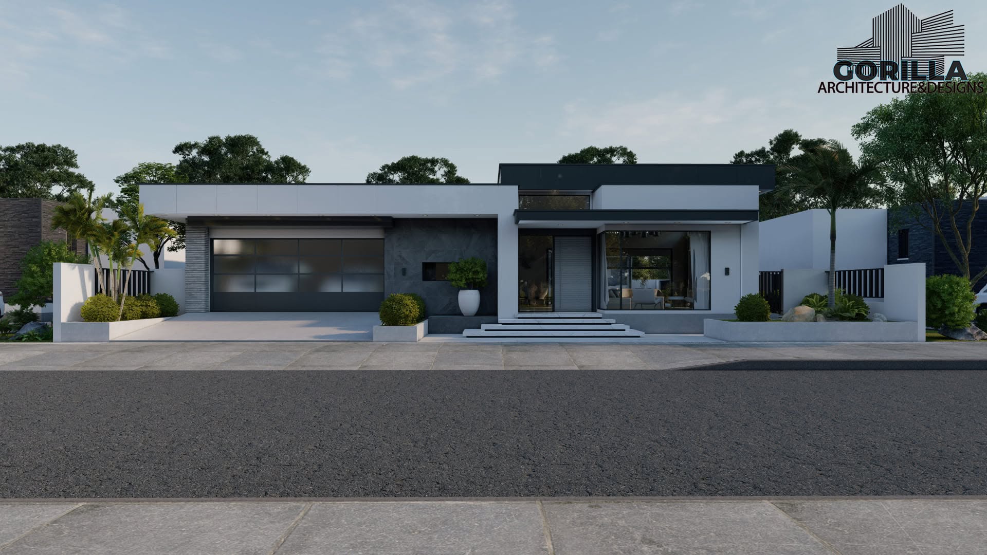 Render of the villa as presented.